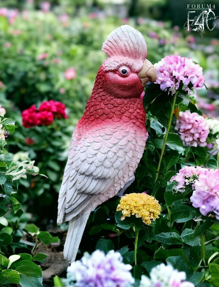 Large Resin Galah On A Stake  |  Garden Accessories Garden Accessories Garden Accessories