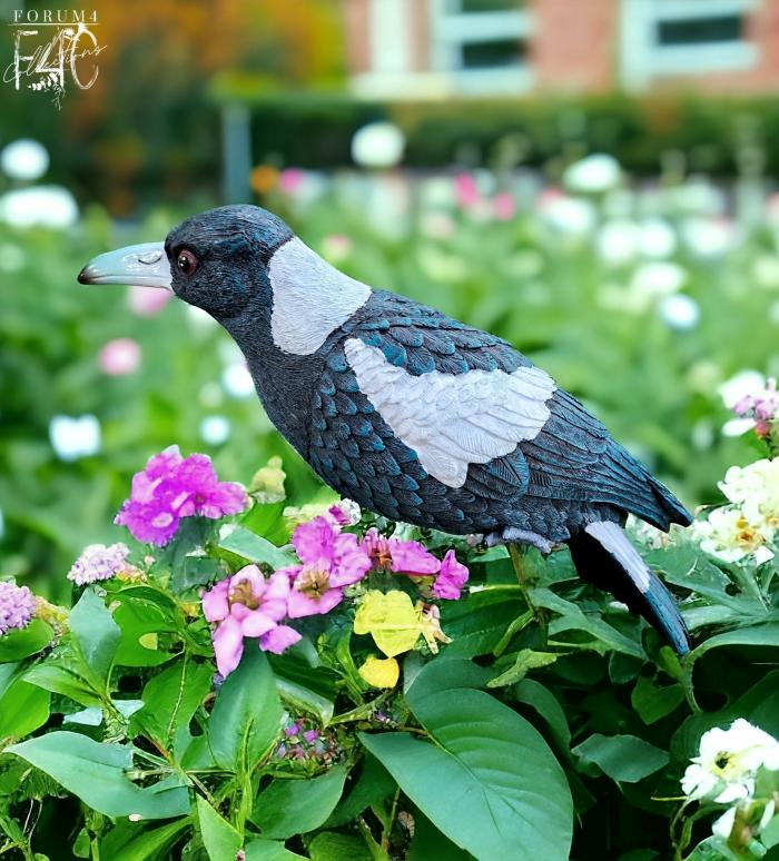 Large Resin Magpie On A Stake  |  Pot Accessories Garden Accessories Garden Accessories