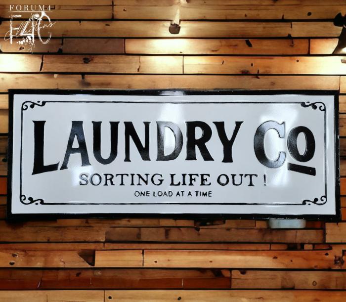 Laundry Co Sorting Life Out Enamel Wall Sign 92Cm  |  Quote Wall Plaques Homewares Quote Wall Plaques