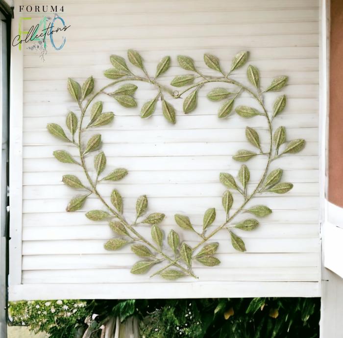 Leafy Heart Shaped Metal Wall Decor  |  Outdoor Wall Art Metal Decor Metal Decor