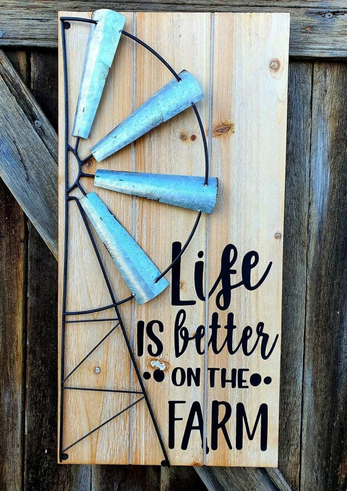 Life Is Better On The Farm – Windmill Wall Plaque  |  Quote Wall Plaques Homewares Quote Wall Plaques