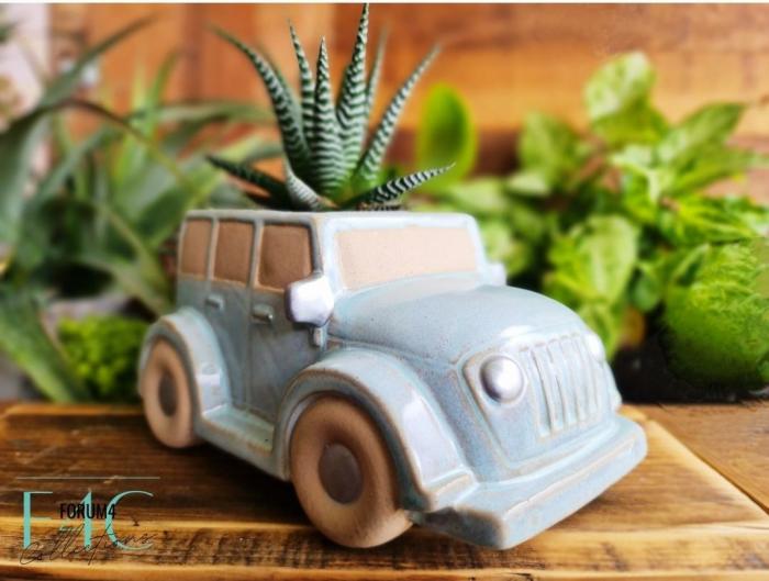 Light Blue Ceramic Car Planter  |  Planters & Vases Planters & Vases Planters & Vases