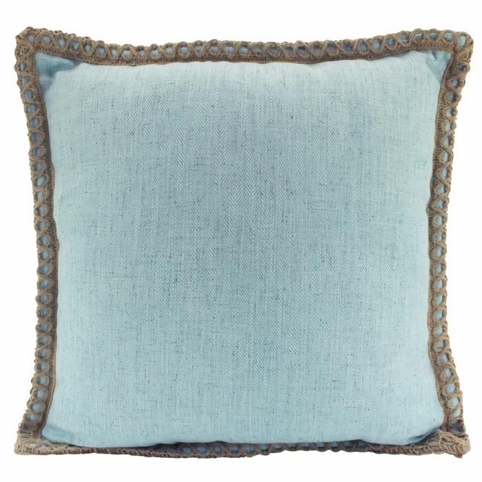 Linen & Jute Cushion – Skye Blue  |  Cushions Cushions Cushions