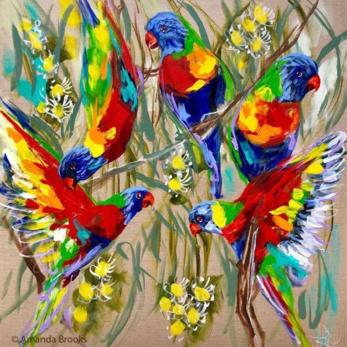 Lorikeets Coaster – Artist Lab  |  Coasters Coasters Coasters