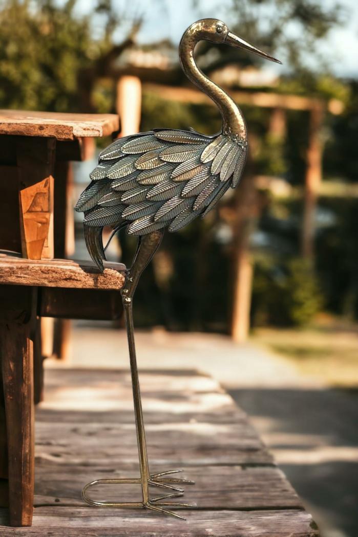 Lustre Gold Crane  |  Garden Creatures Garden Creatures Garden Creatures