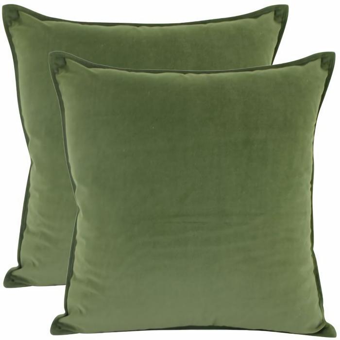 Luxury Velvet Olive Green Cushion 55Cm  |  Cushions Cushions Cushions