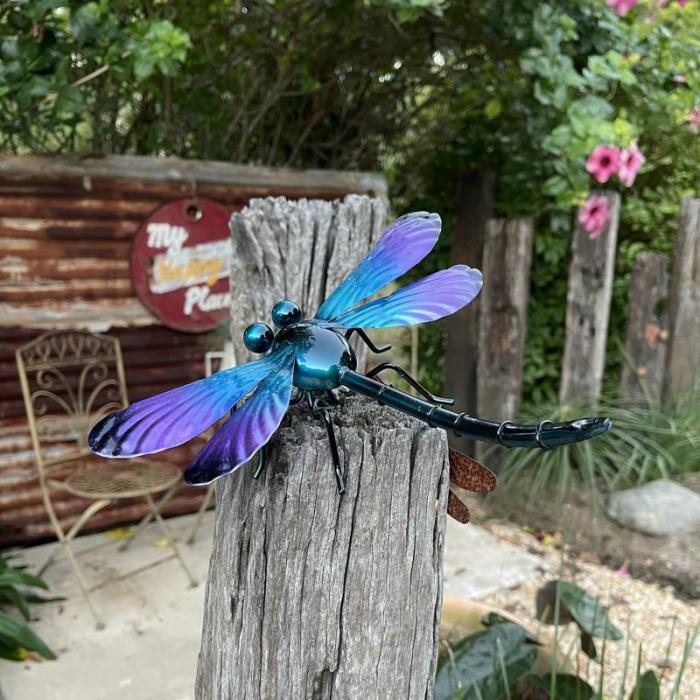 Metal Garden Dragonfly Purple  |  Garden Creatures Garden Creatures Garden Creatures