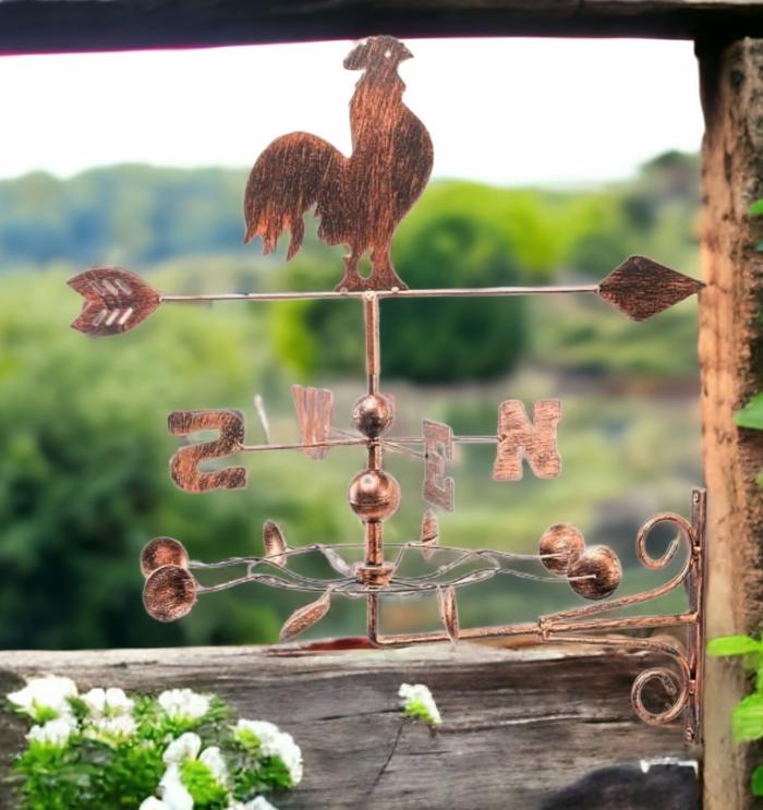 Metal Rooster Weathervane – Bronze  |  Chickens Chickens Chickens