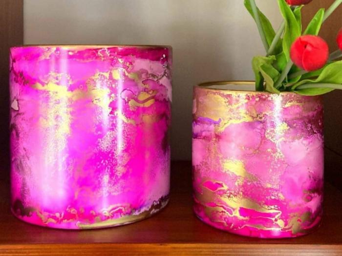 Midnight Pink Planter – Med  |  Artisan Designed Planters Artisan Designed Planters Artisan Designed Planters