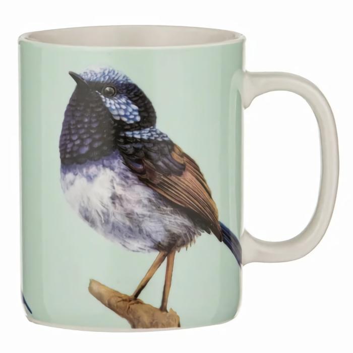 Modern Birds Artist Mug – Blue Wren  |  Mugs Kitchenware Mugs