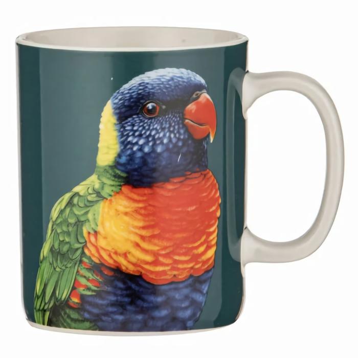 Modern Birds Artist Mug – Rainbow Lorikeet  |  Mugs Kitchenware Mugs