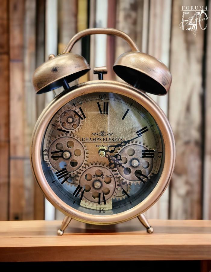 Moving Gears Bronze Table Clock  |  Clocks Clocks Clocks