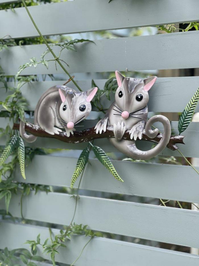 Possum Pals Wall Decor  |  Outdoor Wall Art Garden Creatures Garden Creatures