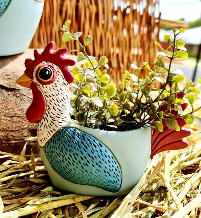 Quirky Light Blue Rooster Planter – Small  |  Planters & Vases Planters & Vases Planters & Vases