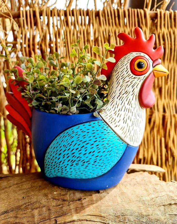 Quirky Royal Blue Rooster Planter  |  Planters & Vases Planters & Vases Planters & Vases