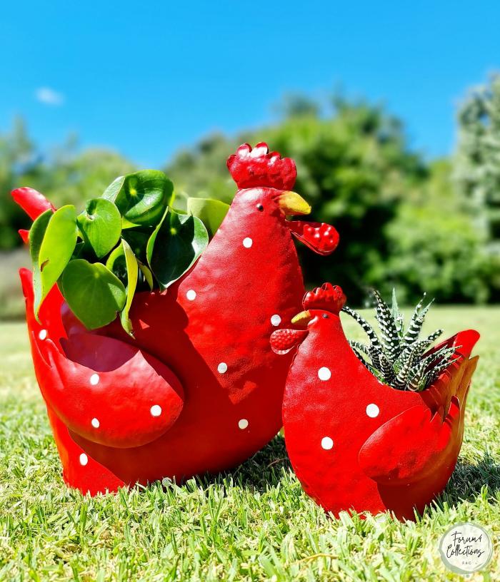 Red Chook Planter Pair  |  Planters & Vases Planters & Vases Planters & Vases