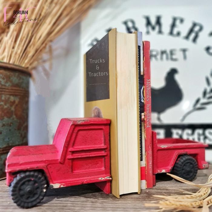 Red Farm Truck Iron Bookends  |  Metal Decor Metal Decor Metal Decor