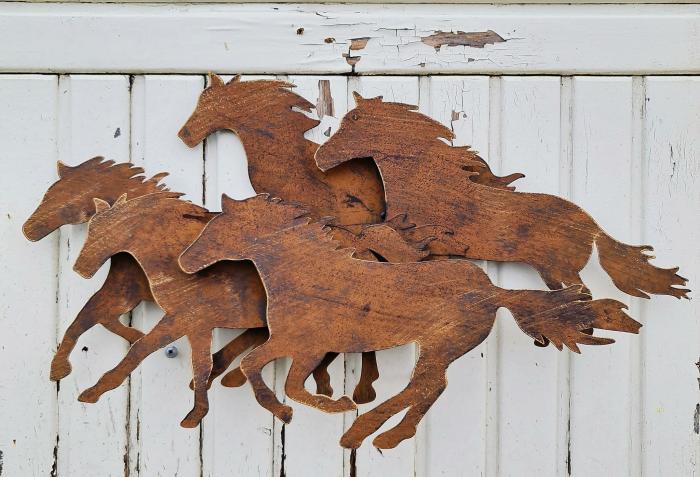 Running Horses 3D Metal Wall Decor  |  Metal Decor Metal Decor Metal Decor