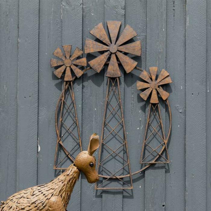 Rustic Country Three Windmills Wall Decor  |  Metal Decor Metal Decor Metal Decor