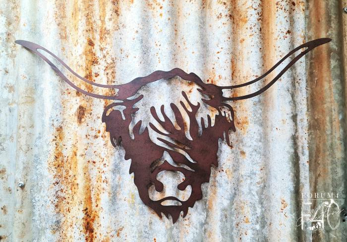 Rustic Laser Highland Cow Metal Wall Decor  |  Metal Decor Metal Decor Metal Decor