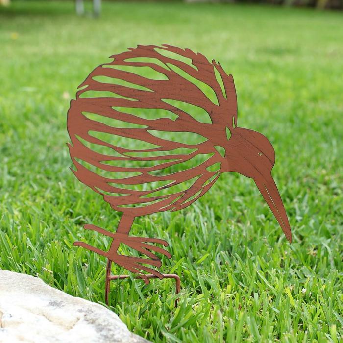 Rustic Metal Kiwi Stake  |  Garden Creatures Garden Creatures Garden Creatures