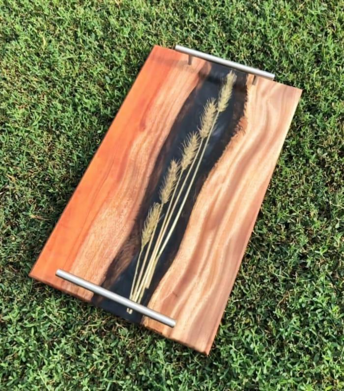 Rustic Timber Resin Board – Handled Barley Wheat  |  Handcrafted Rustic Timber Resin Boards Handcrafted Rustic Timber Resin Boards Handcrafted Rustic Timber Resin Boards