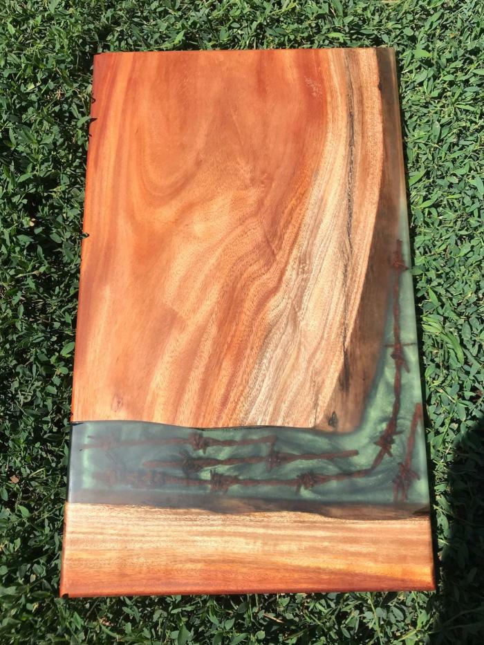 Rustic Timber Resin Board – Sage Green Barbed Wire  |  Handcrafted Rustic Timber Resin Boards Handcrafted Rustic Timber Resin Boards Handcrafted Rustic Timber Resin Boards