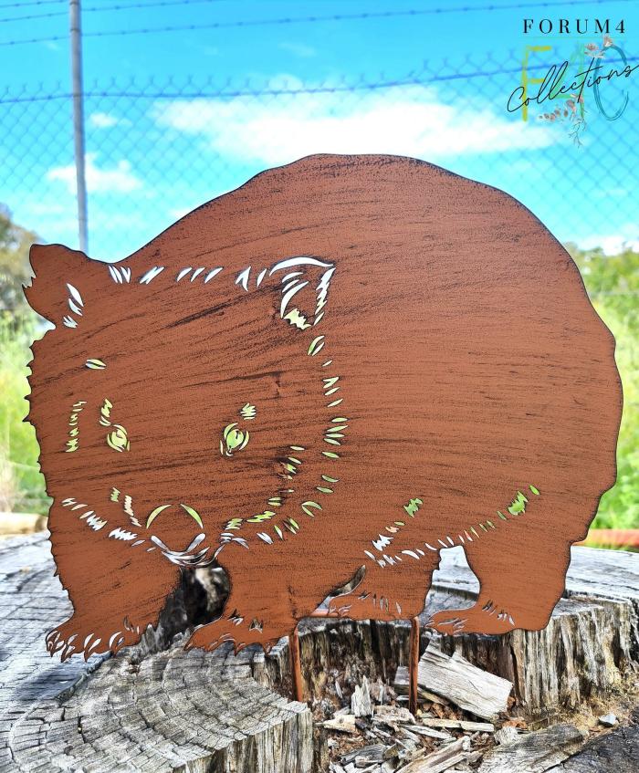 Rustic Wombat Stake  |  Rusty Garden Items Garden Accessories Garden Accessories