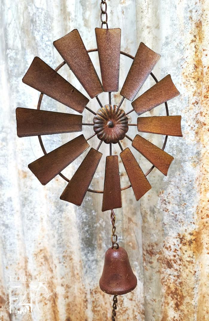 Rusty Hanging Windmill With Bell  |  Rusty Garden Items Garden Accessories Garden Accessories