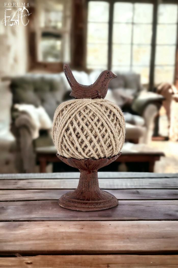 Rusty Metal ‘Ball Of String’ With Bird  |  Rusty Garden Items Outdoor Gardenwares Rusty Garden Items