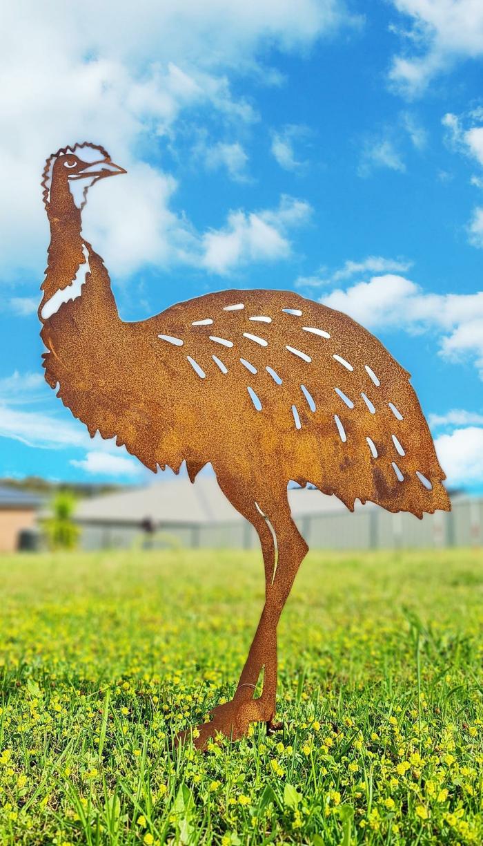 Rusty Metal Emu Garden Stake 95Cm  |  Garden Creatures Garden Accessories Garden Accessories