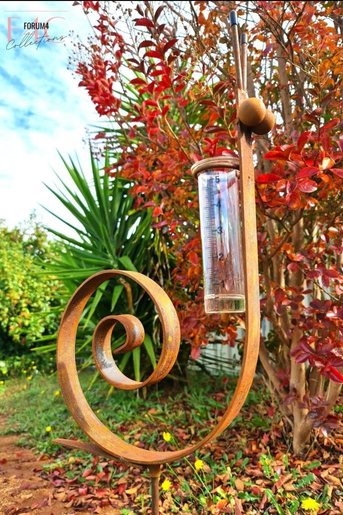 Rusty Snail Stake Rain Gauge  |  Garden Stakes Garden Accessories Garden Accessories