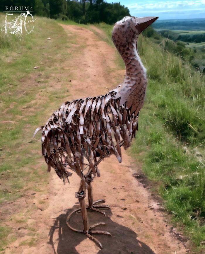 Single Metal Emu Chick – Rust  |  Rusty Garden Items Garden Creatures Garden Creatures