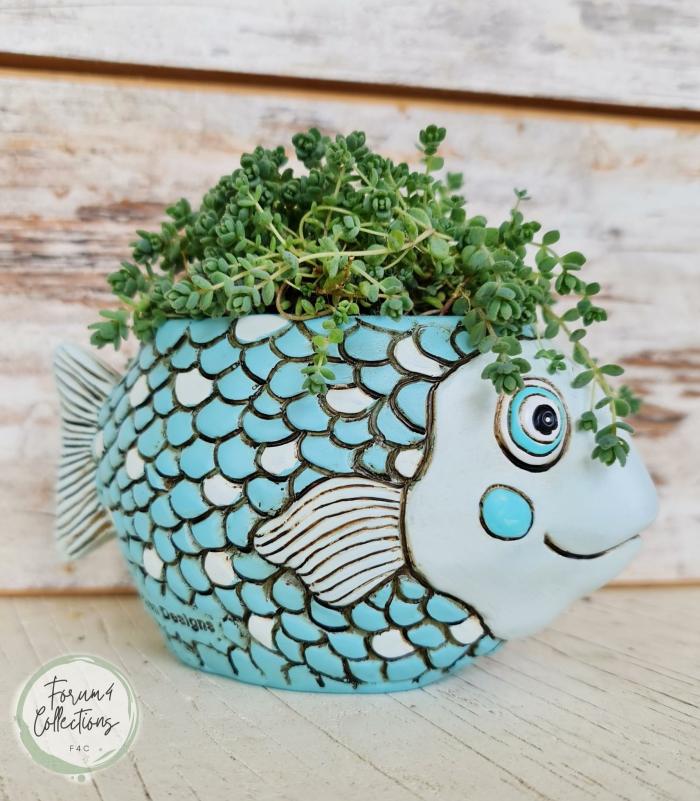 Small Blue Fish Planter  |  Planters & Vases Planters & Vases Planters & Vases