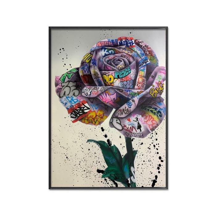 Street Art Rose – Framed Canvas Art  |  Framed Wall Canvas Art Framed Wall Canvas Art Framed Wall Canvas Art