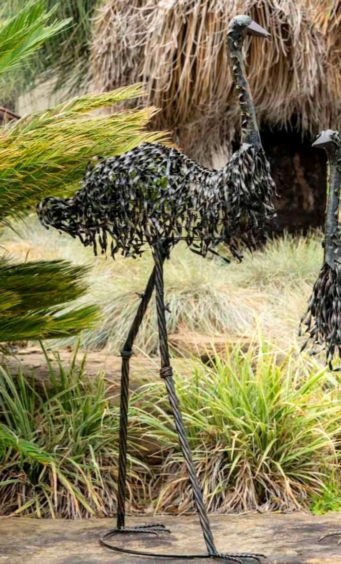 Tall Metal Mr. Emu  |  Metal Decor Garden Creatures Garden Creatures