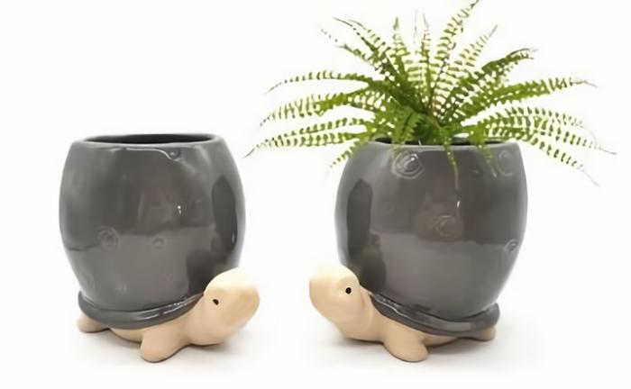 Tall Turtle Pot – Grey  |  Planters & Vases Planters & Vases Planters & Vases