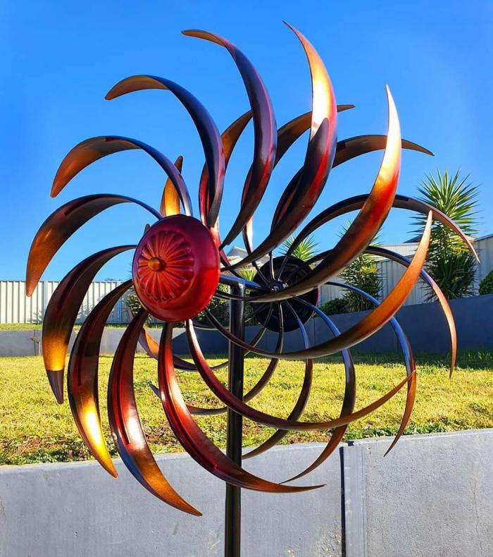 The Double Turbo Metal Wind Spinner  |  Windspinners Outdoor Gardenwares Windspinners