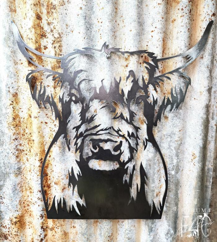 The Highland Boss – Weathering Steel  |  Outdoor Wall Art Metal Decor Metal Decor