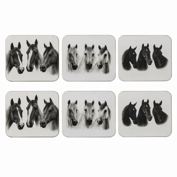 Trio Horses Artist 6Pk Coaster Set  |  Coasters Coasters Coasters