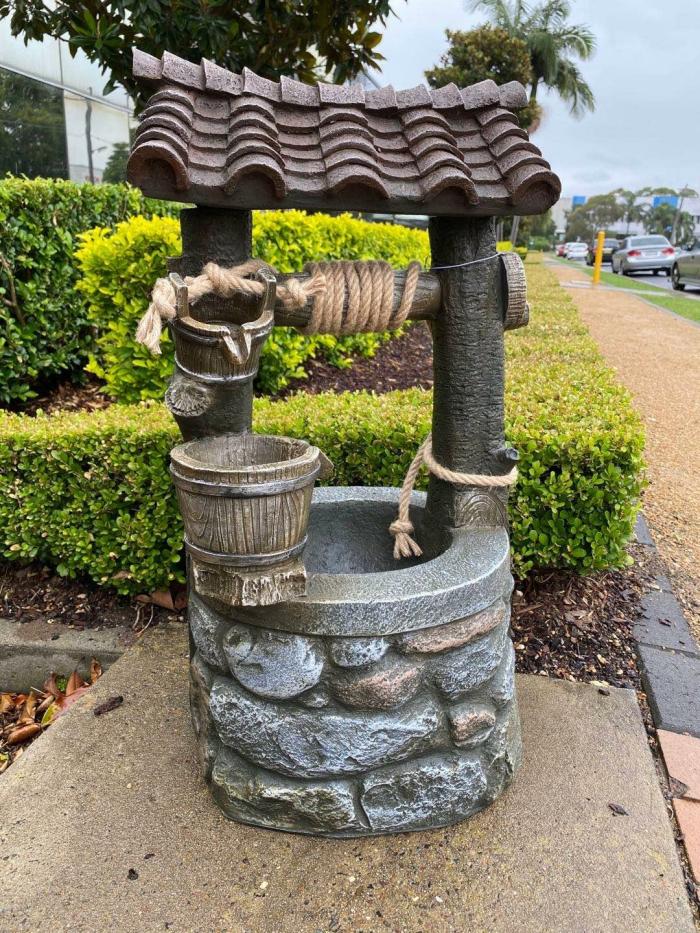 Village Wishing Well Water Fountain With Lights  |  Water Features Outdoor Gardenwares Water Features