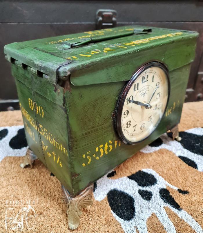 Vintage Old Military Toolbox Clock On Legs  |  Clocks Clocks Clocks