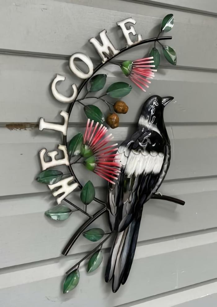 Welcome Magpie With Gumnut Blossoms  |  Garden Creatures Garden Creatures Garden Creatures