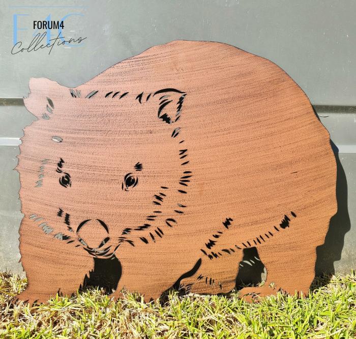 Wombat Metal Wall Art  |  Rusty Garden Items Metal Decor Metal Decor