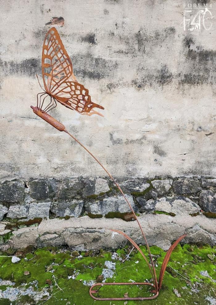 Xl Rusty Flying Butterfly On Base  |  Garden Accessories Garden Accessories Garden Accessories