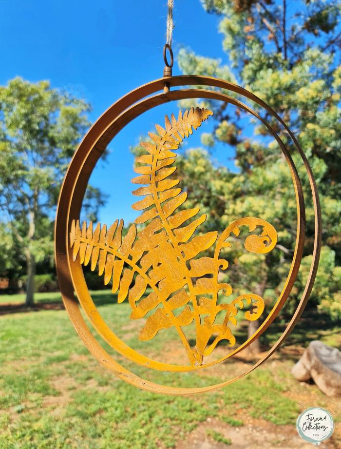 Corten Steel Double Ring – Fern  |  Garden Accessories Garden Accessories Garden Accessories