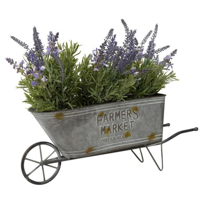 Farmers Market Galvanized Metal Wheelbarrow / Planter  |  Planters & Vases Planters & Vases Planters & Vases