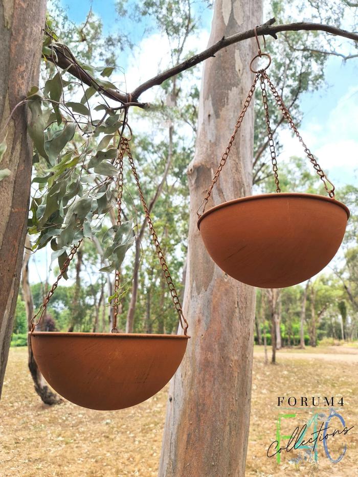 2Pc Rusty Hanging Planter Bowls  |  Planters & Vases Planters & Vases Planters & Vases