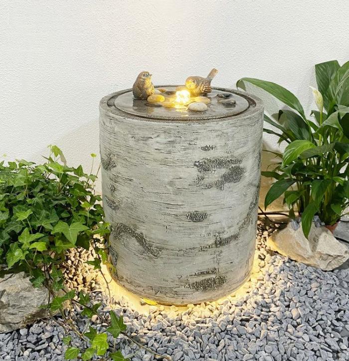 Garden Water Fountain With Lights & 2 Birds  |  Water Features Outdoor Gardenwares Water Features