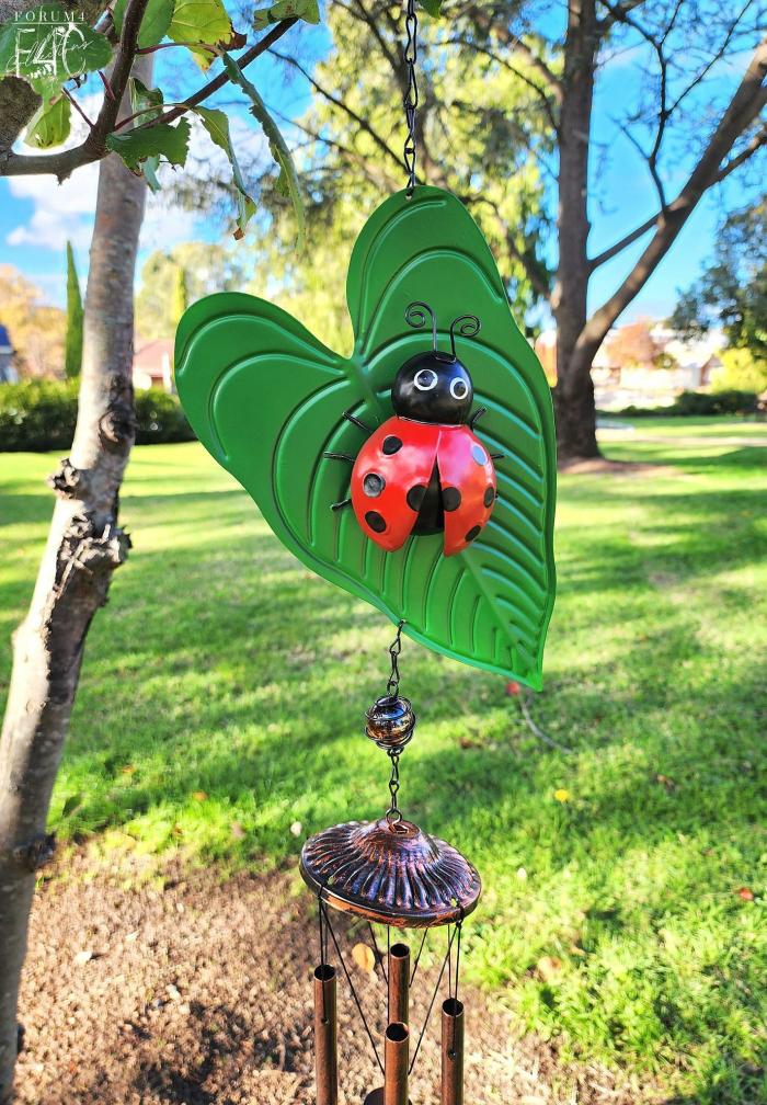 Lady Beetle On A Leaf Wind Chime  |  Wind Chimes Outdoor Gardenwares Wind Chimes